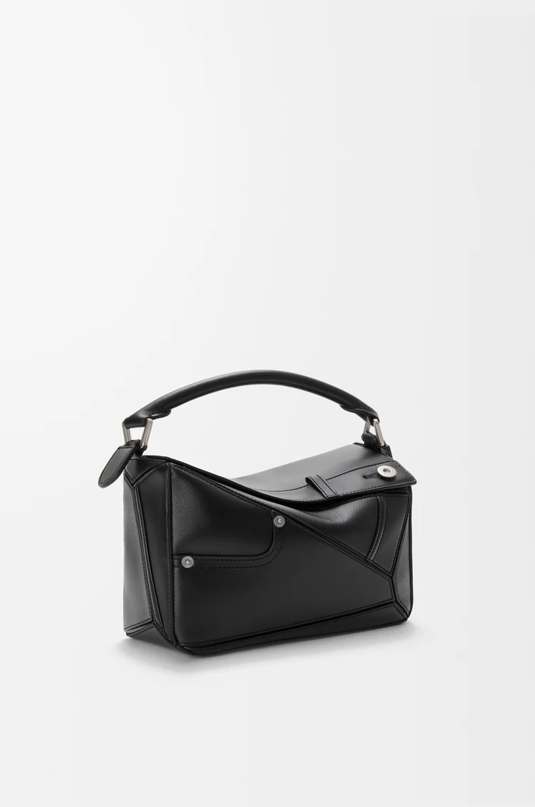 LOEWE Panta small Puzzle bag in shiny calfskin Black