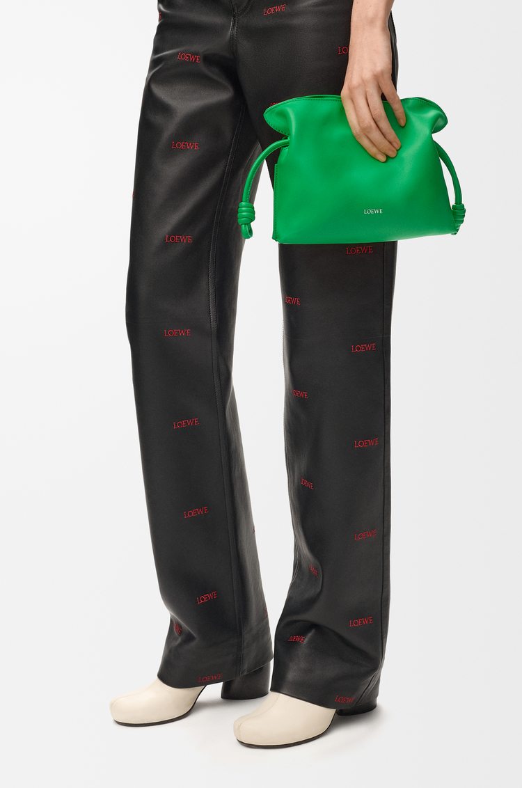 LOEWE Mini Flamenco clutch in nappa calfskin Clover Green