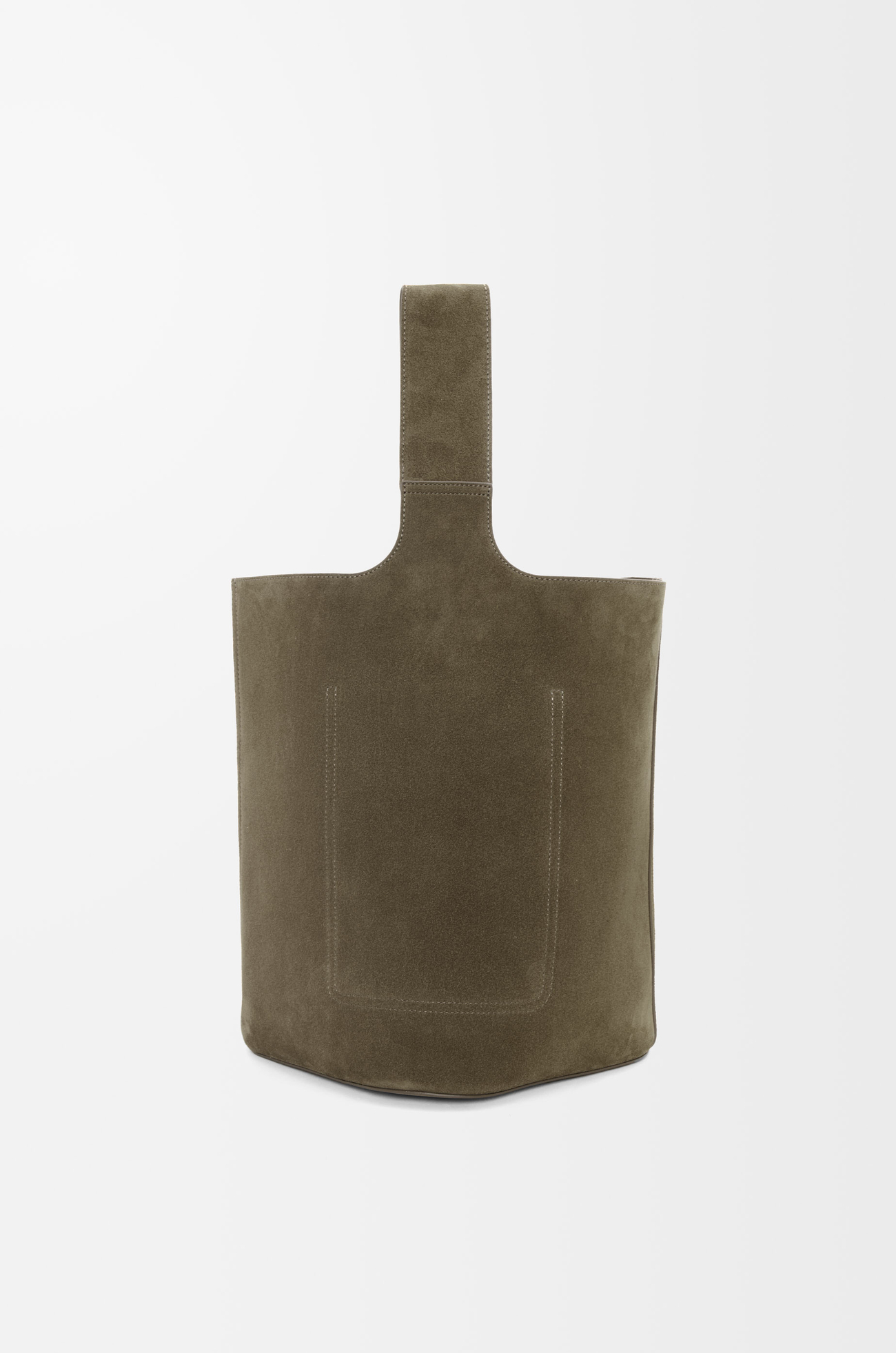 LOEWE 大号绒面牛皮革 Pebble Bucket 水桶手袋 深橄榄色 plp_rd