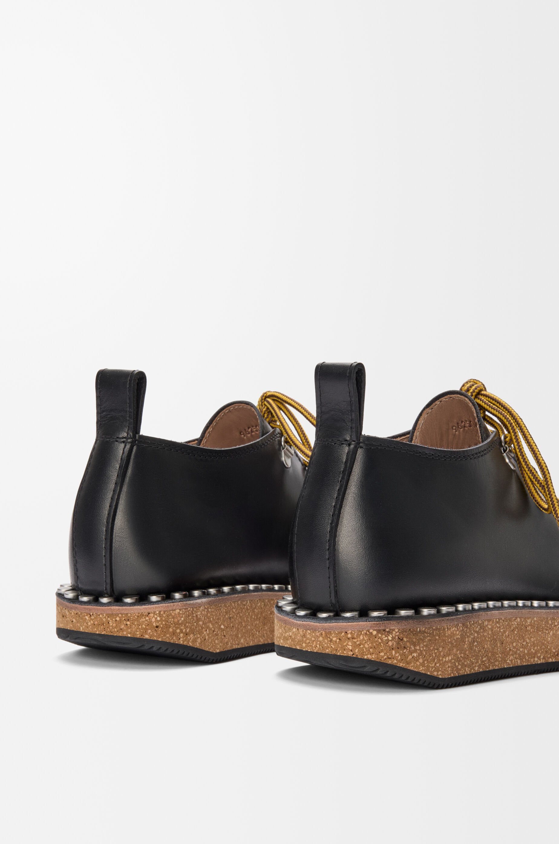 Rivet lace-up in vegetable-tanned calfskin Black - LOEWE