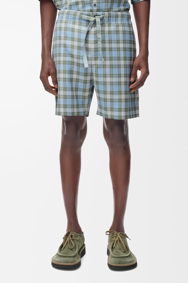LOEWE Shorts in wool blend Light Blue/White