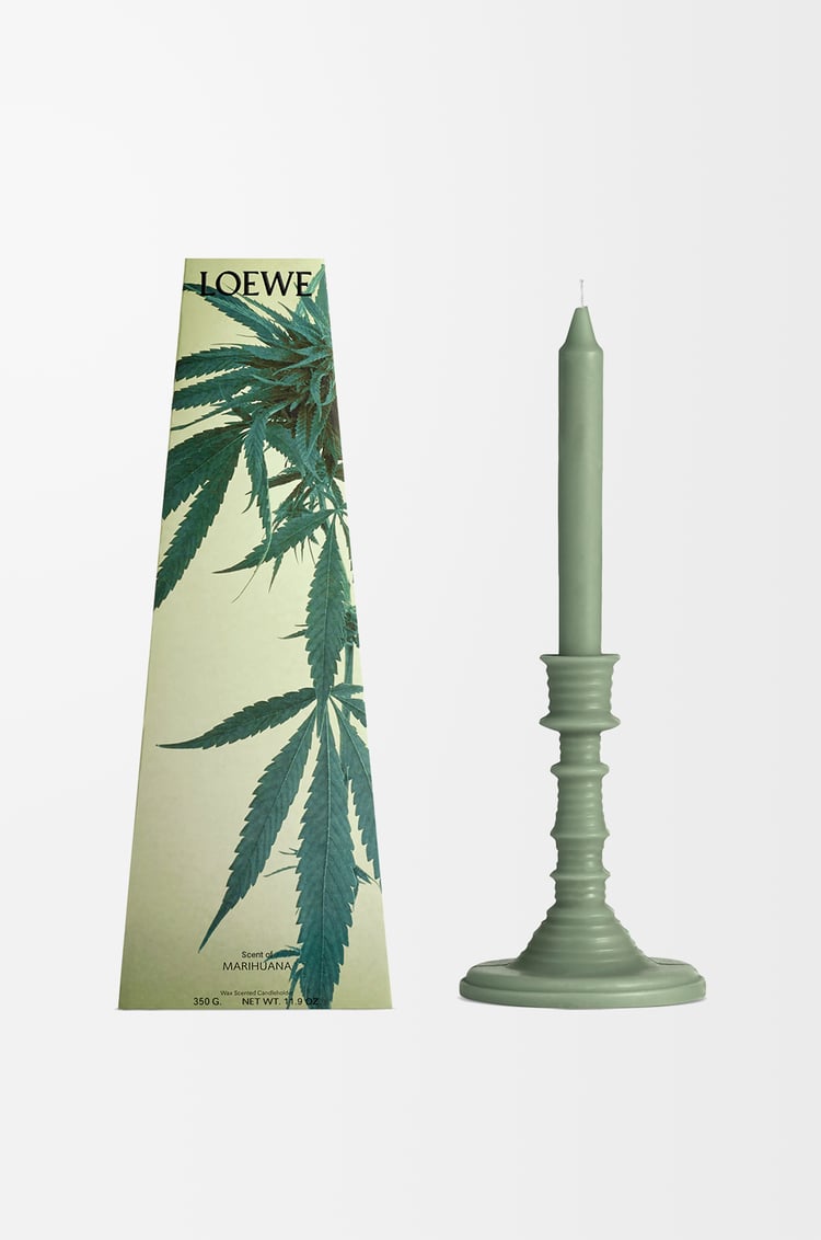 LOEWE Scent of Marihuana wax candleholder Dark Green