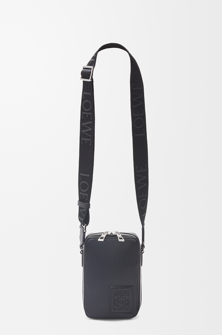 LOEWE Vertical crossbody pocket in satin calfskin Black