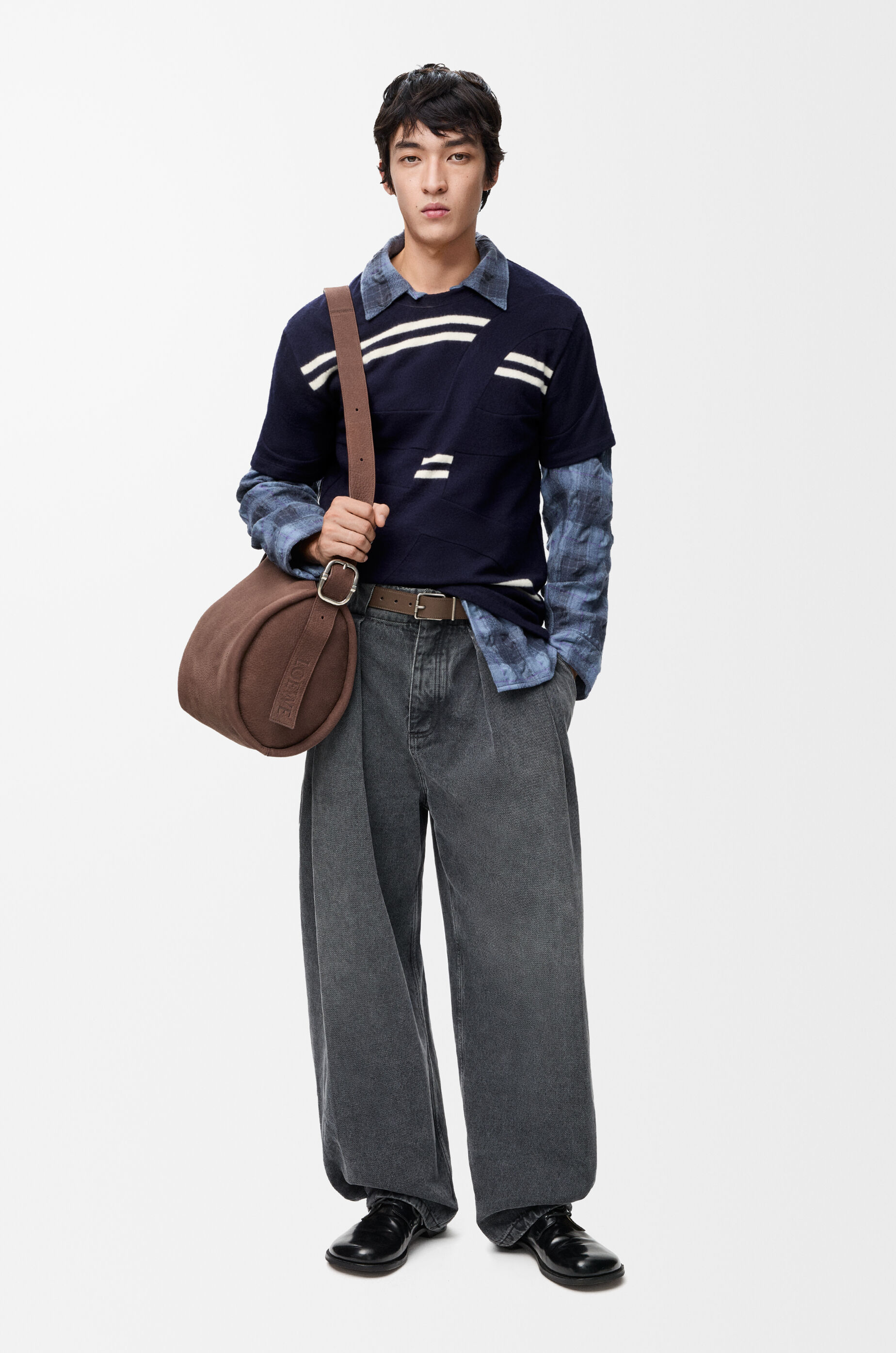 Oversized fit T-shirt in wool Blue - LOEWE USA Official Website