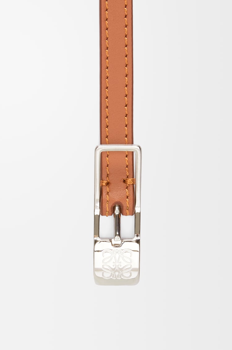 LOEWE Cinturón Amazona Padlock en piel de ternera Bronceado/Paladio