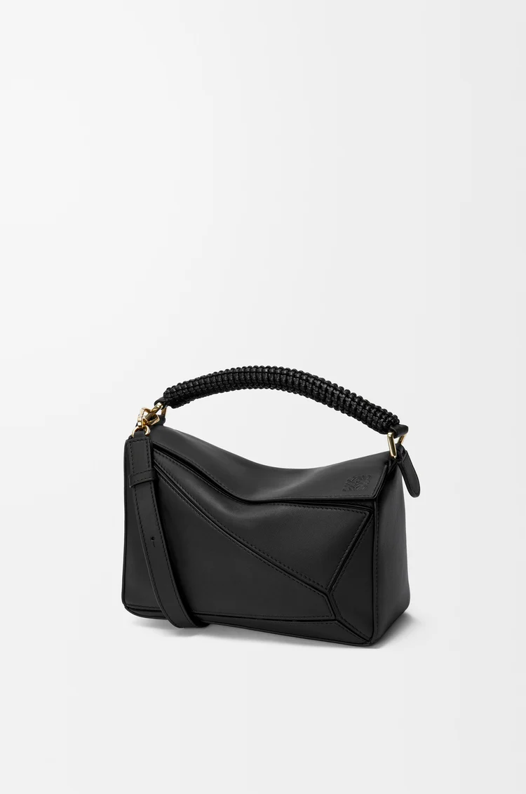 LOEWE Small Puzzle bag in smooth calfskin and nappa lambskin Black
