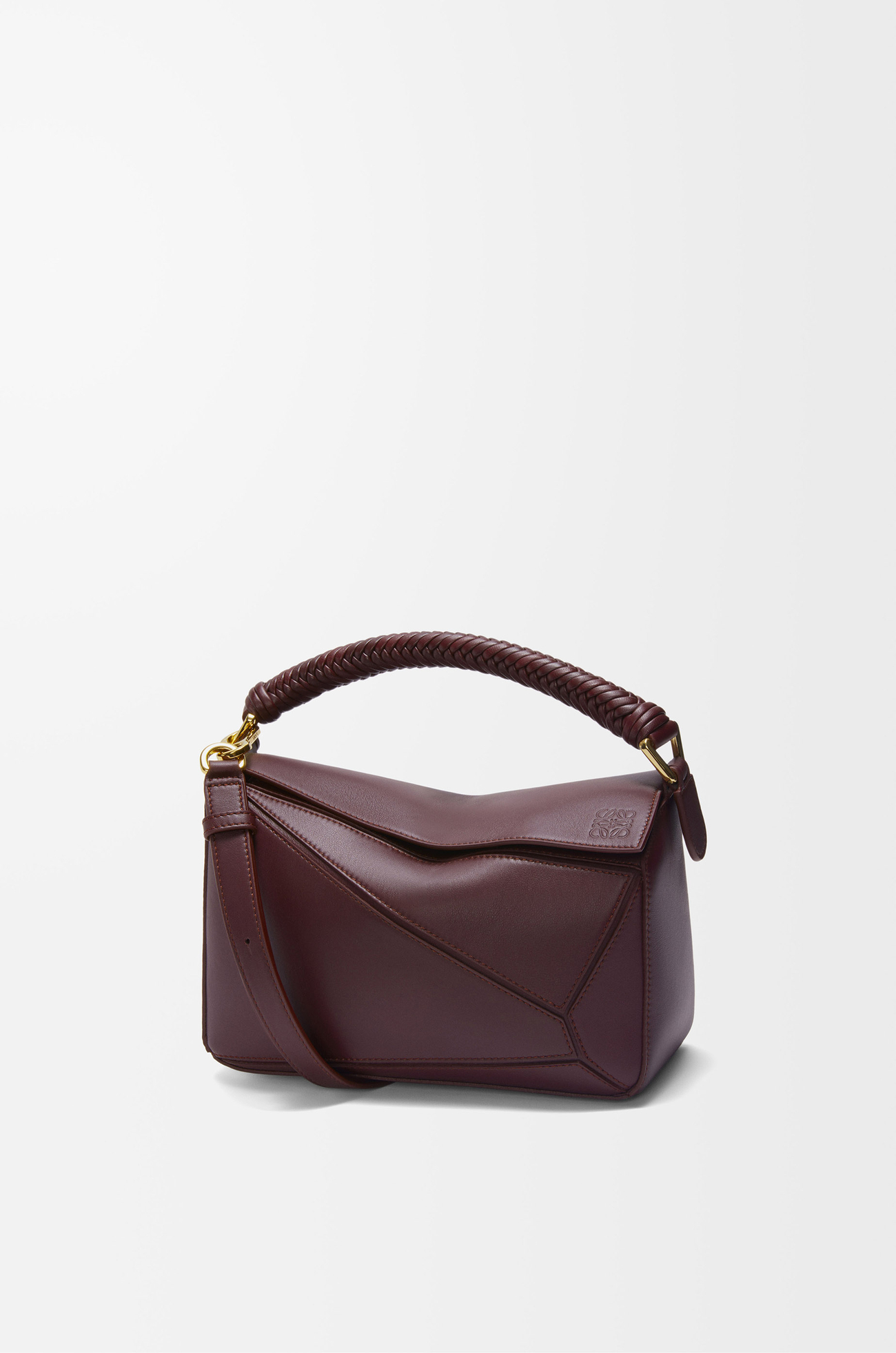 LOEWE Bolso Puzzle pequeño en piel de ternera Burdeos Oscuro