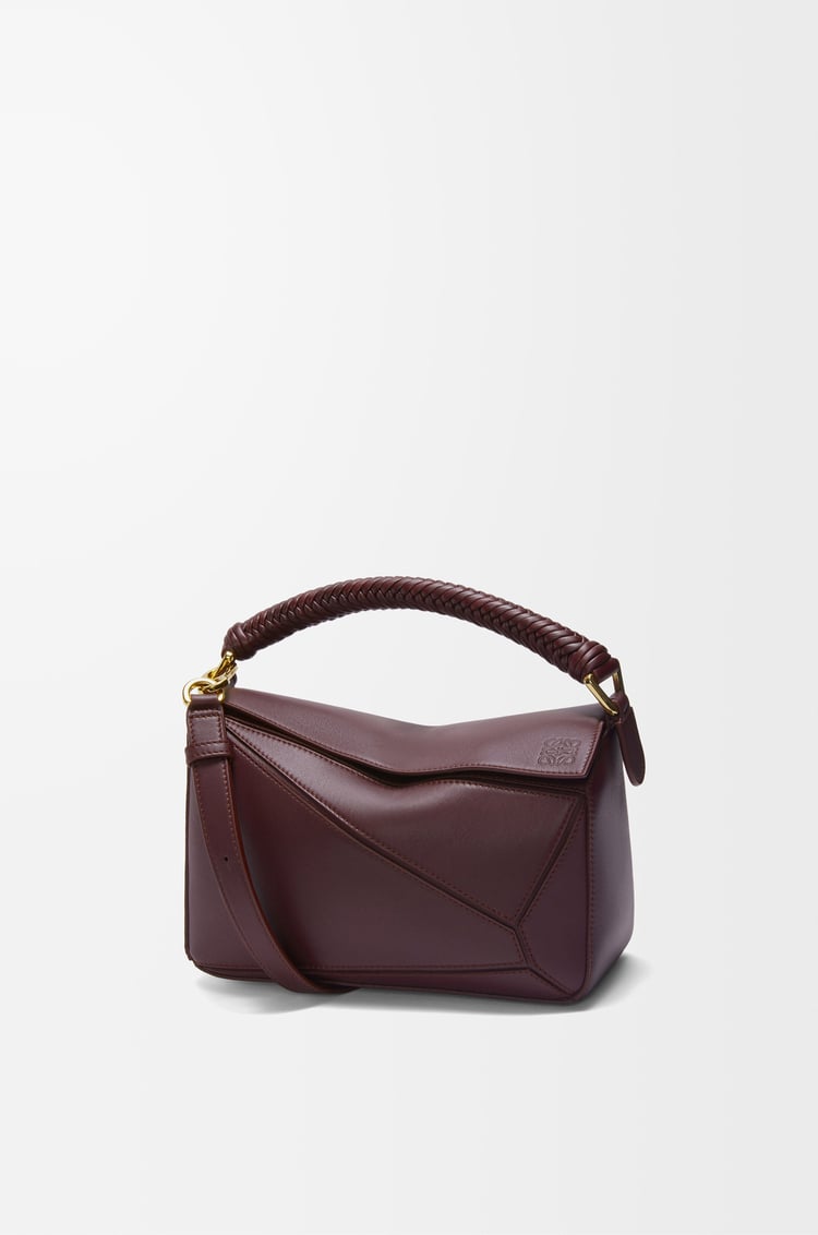 LOEWE Bolso Puzzle pequeño en piel de ternera Burdeos Oscuro