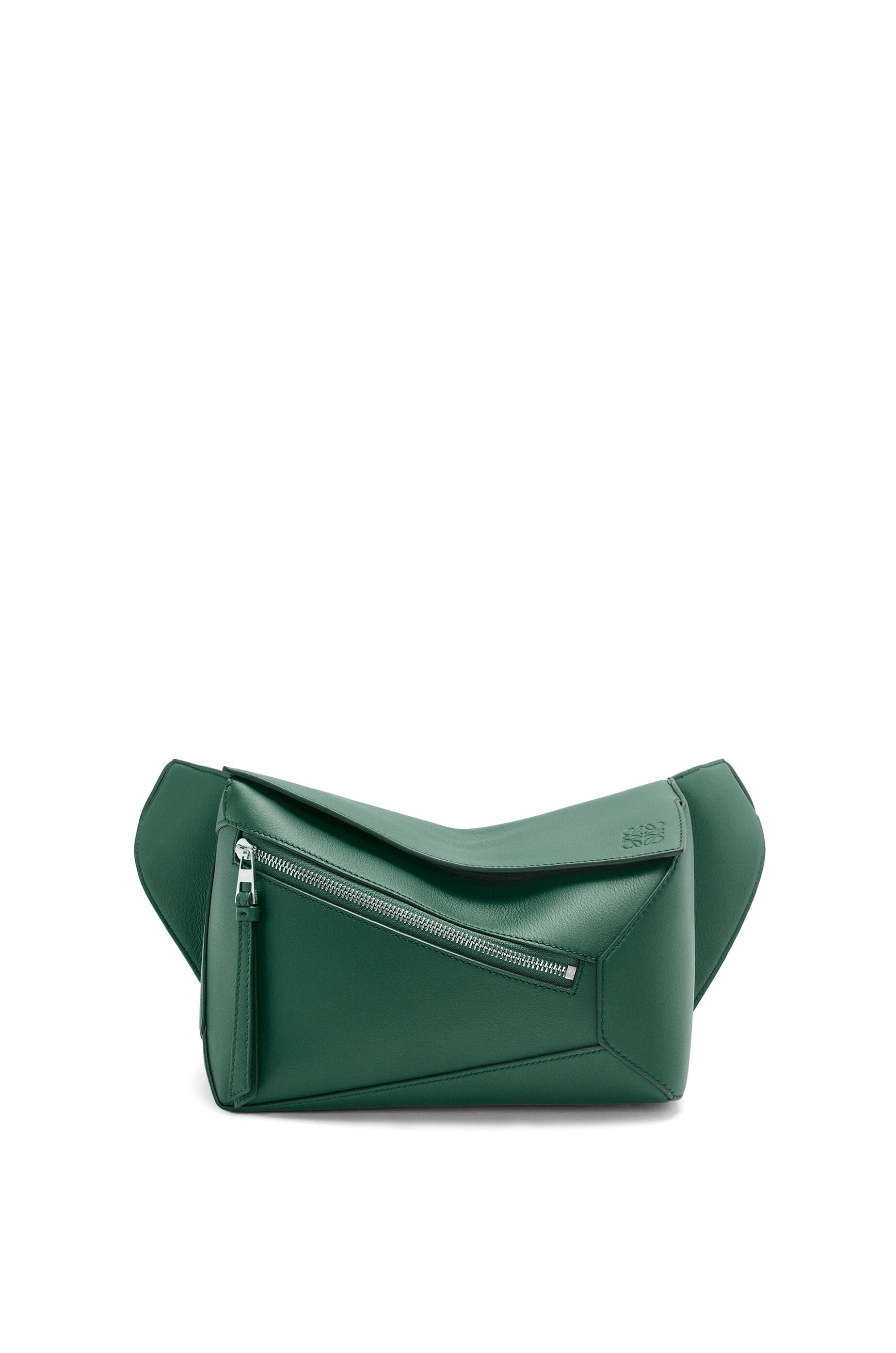 Small Puzzle bumbag in classic calfskin Evergreen LOEWE