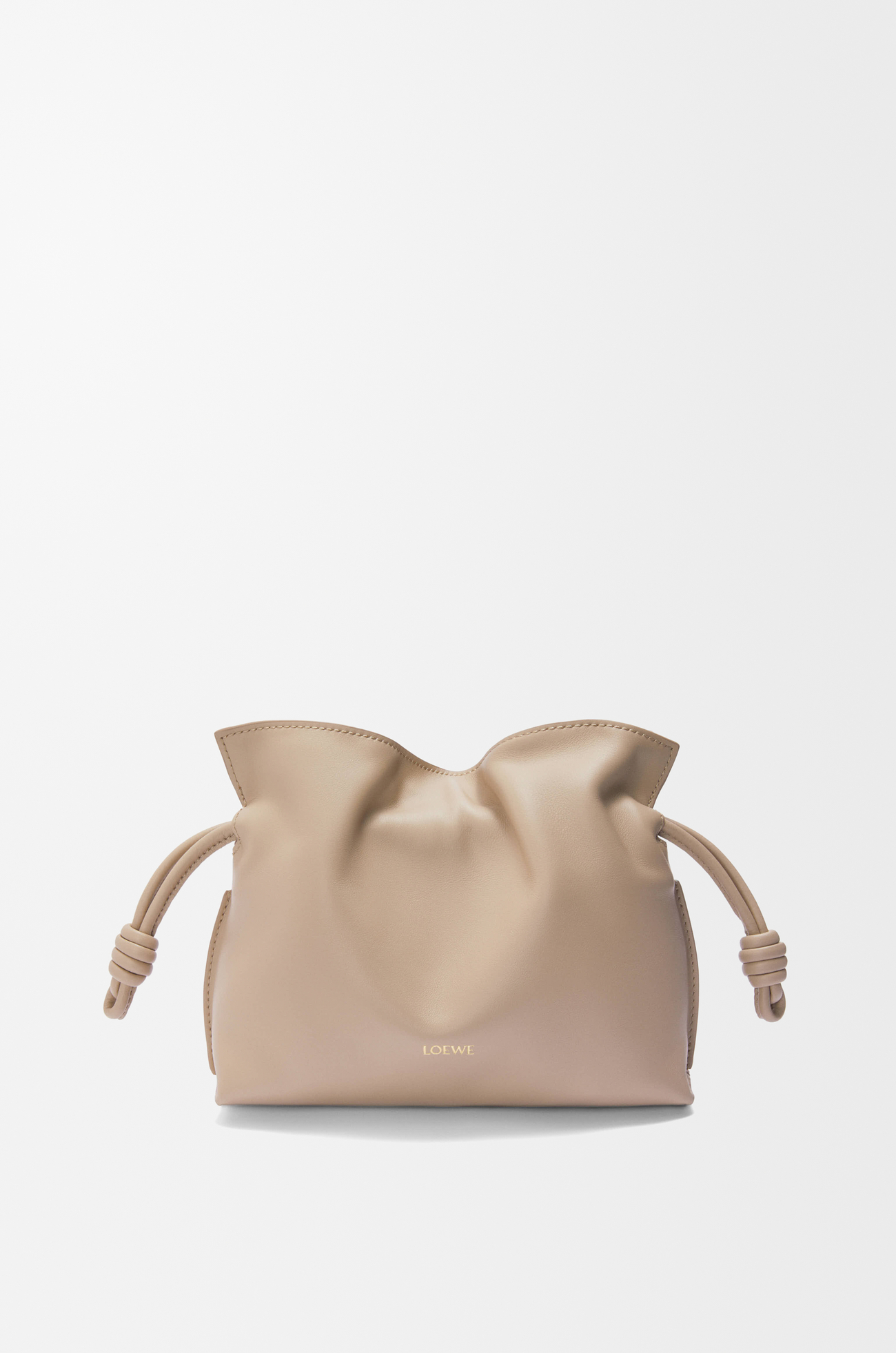 LOEWE 迷你纳帕牛皮革 Flamenco 手拿包 沙色
