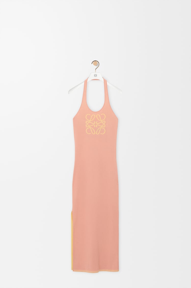 LOEWE Tank dress in viscose blend Pink/Yellow