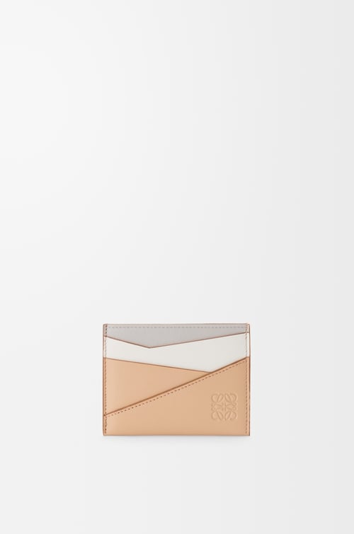 LOEWE Puzzle plain cardholder in classic calfskin Ghost/Silky Beige