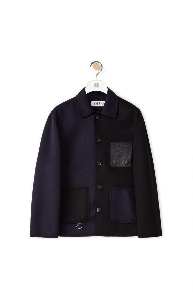 LOEWE Workwear jacket in wool and cashmere Navy Blue/Black pdp_rd