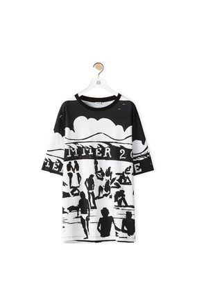LOEWE Camiseta de algodón con estampado de playa Negro/Blanco plp_rd