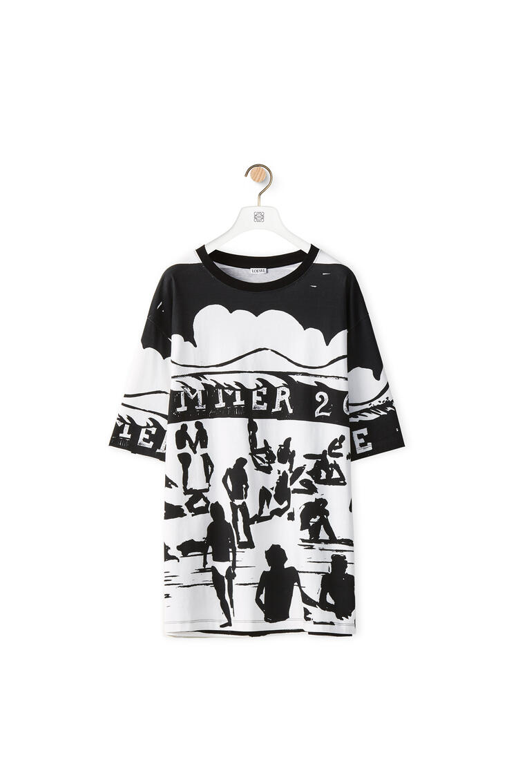 LOEWE Camiseta de algodón con estampado de playa Negro/Blanco pdp_rd