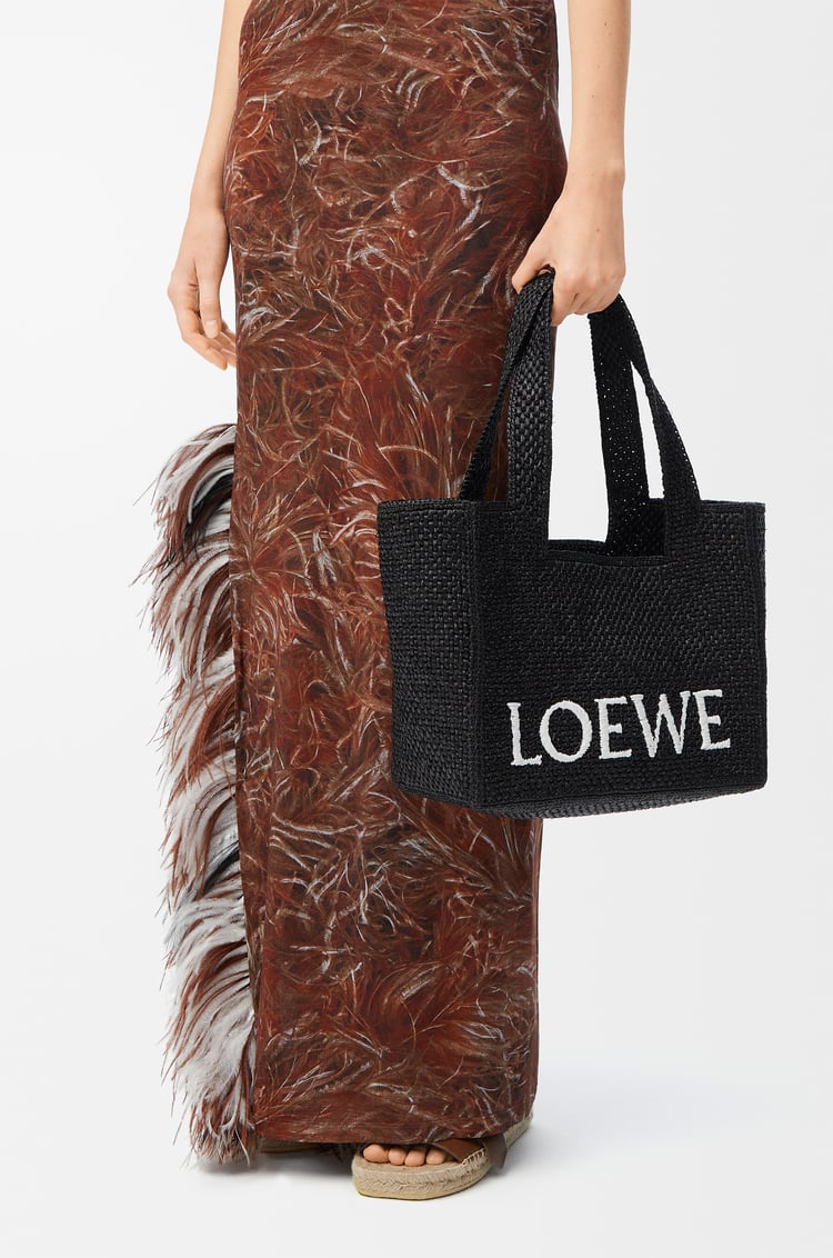 LOEWE 中号酒椰纤维 LOEWE Font Tote 手袋 黑色