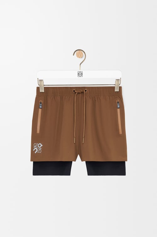 LOEWE Performance shorts in technical shell Toffee