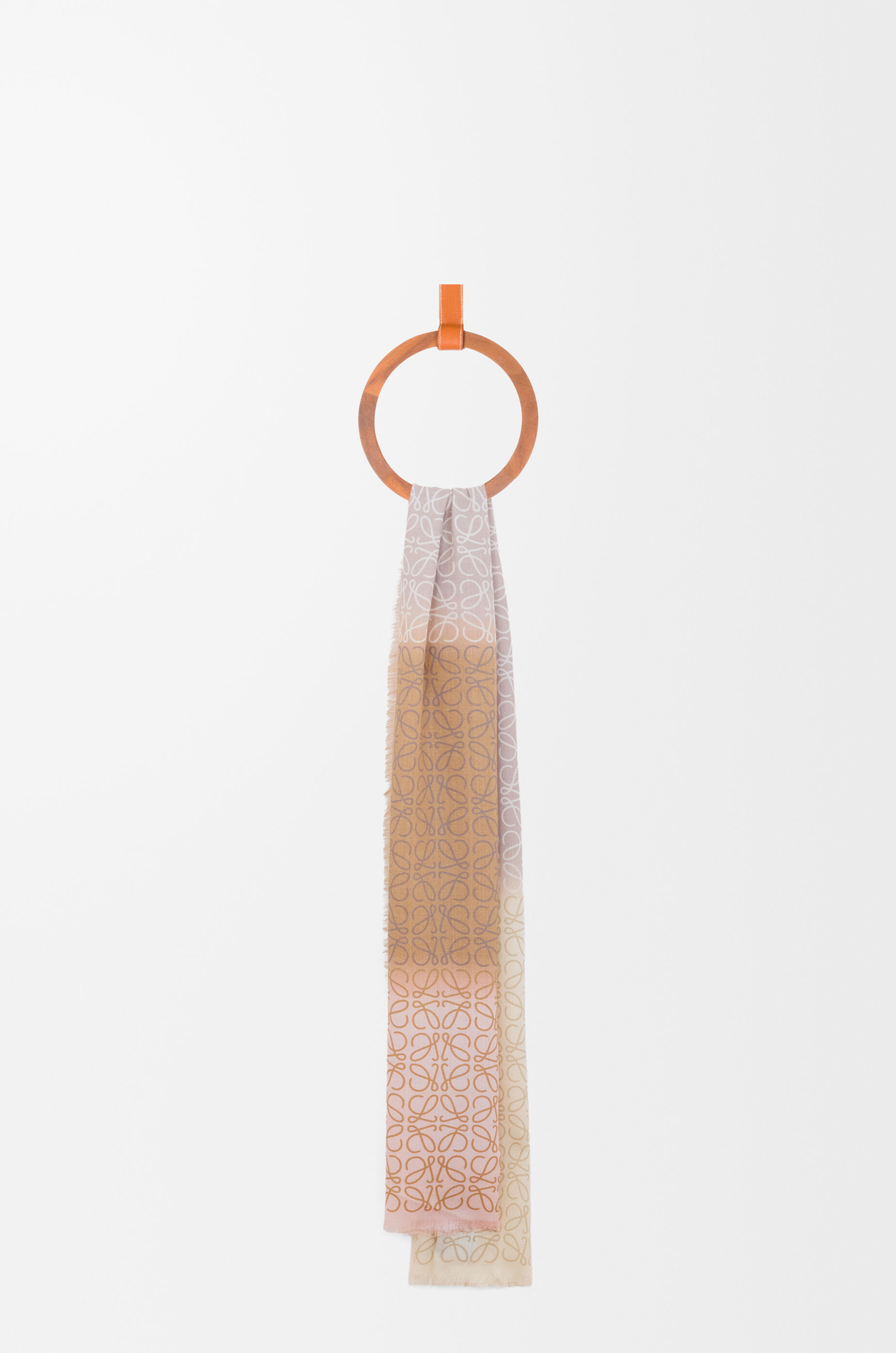 LOEWE シルクスカーフ パリの街　オレンジ・ピンク Scarf in wool, silk and cashmere blend Pink - LOEWE USA Official