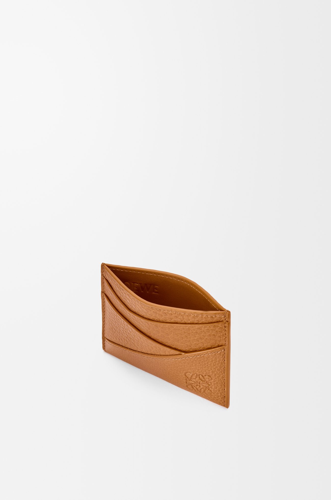 LOEWE Puzzle plain cardholder in supple grained calfskin Light Canyon Brown