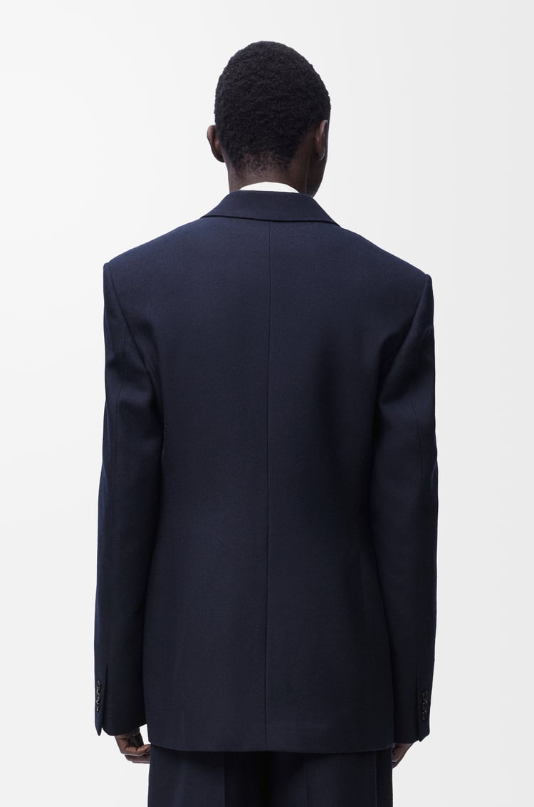 LOEWE Double-breasted jacket in wool Navy Melange