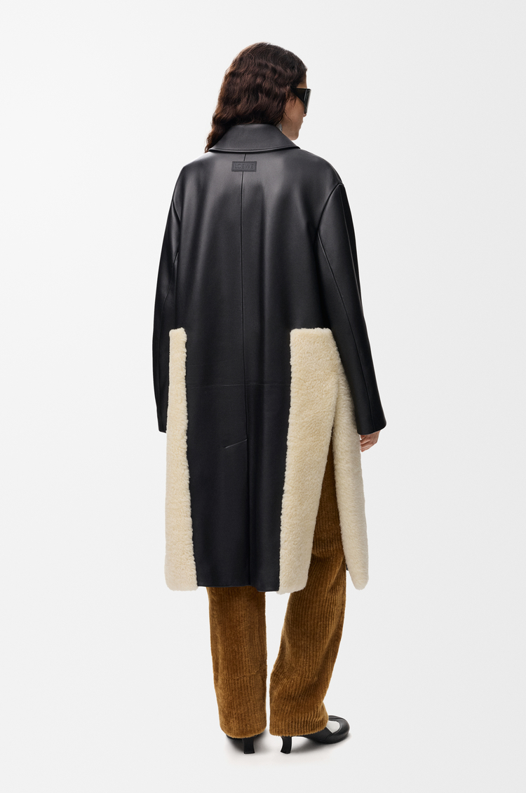 LOEWE Abrigo en piel napa de cordero Negro