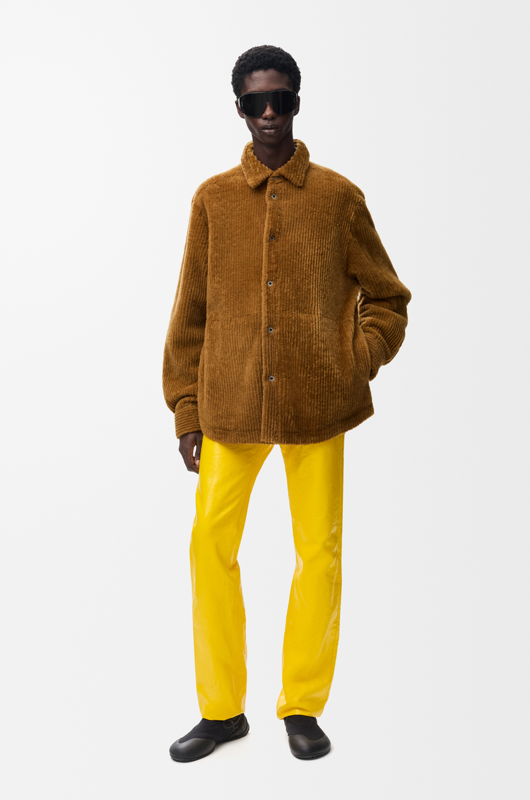 LOEWE Overshirt in shearling Camel