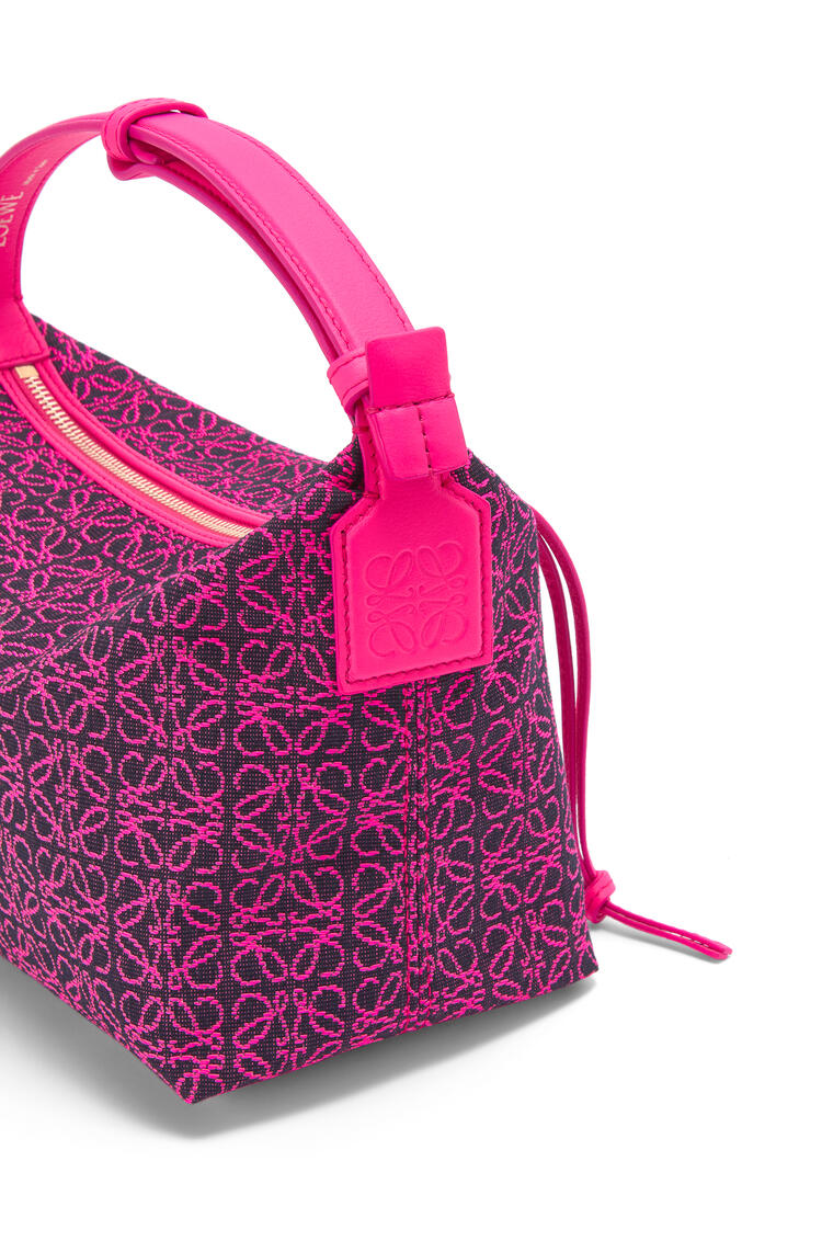 LOEWE Small Cubi bag in Anagram jacquard and calfskin Pink/Neon Pink