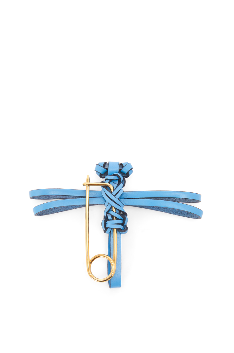 LOEWE Dragonfly pin charm in calfskin Sky Blue