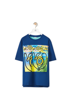 LOEWE アップサイクル ロゴ Tシャツ (コットン) lagoon blue/multicolour plp_rd
