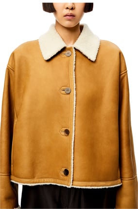 LOEWE Short jacket in shearling White/Camel plp_rd