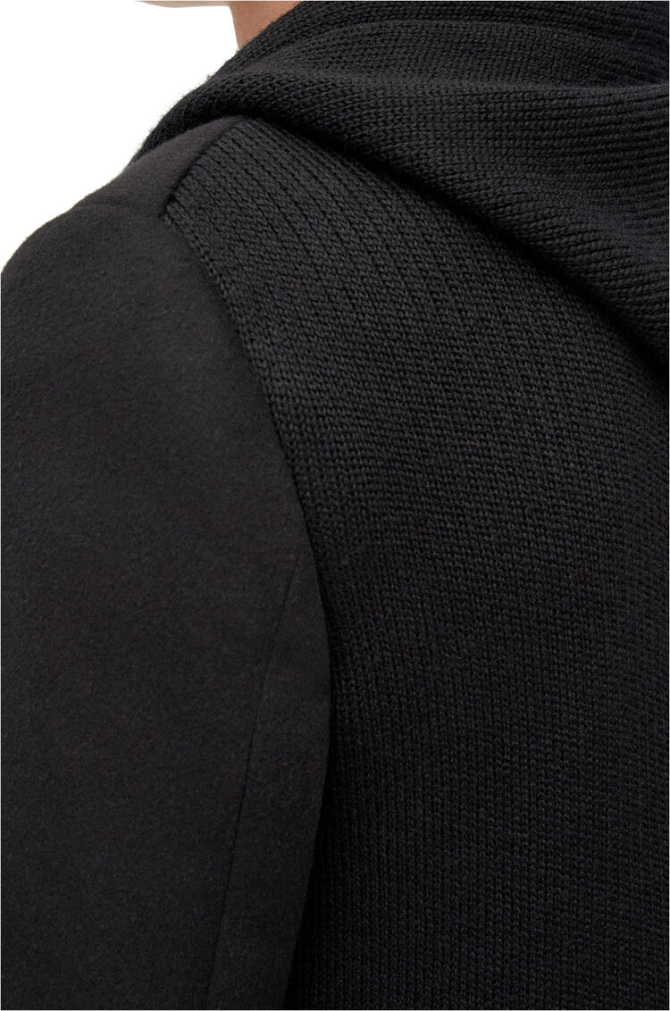 LOEWE Chaqueta en lana, cashmere y seda con parte trasera de punto Negro