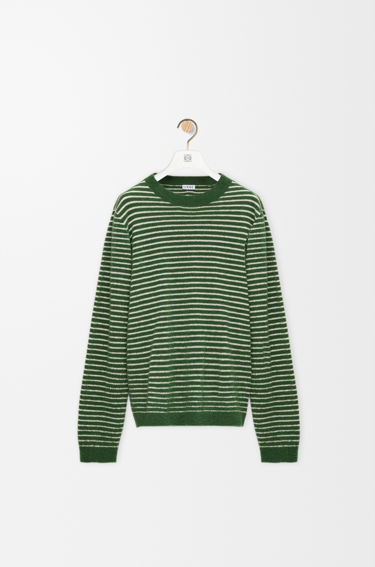 LOEWE Sweater in alpaca and wool blend Ecru/Green