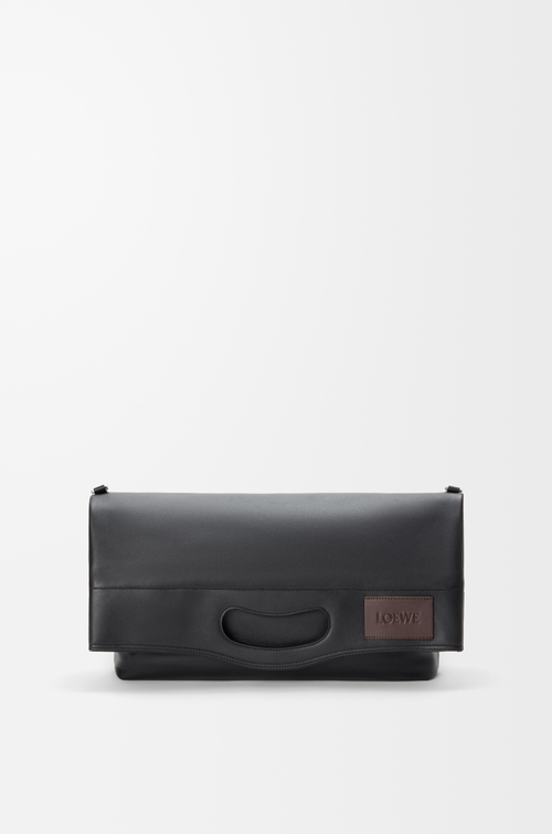 LOEWE 亮面柔软牛皮革 Bob 折叠托特手袋 黑色