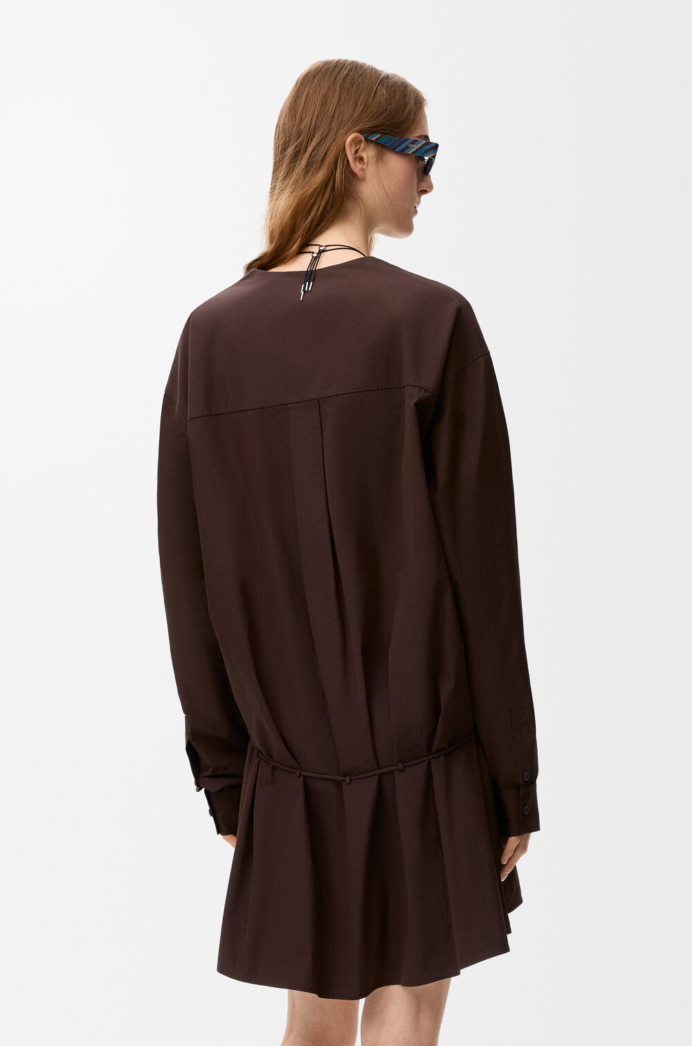 loewe brown dress LOEWE - Wrap Dress In Cotton for Woman - 44 - Beige