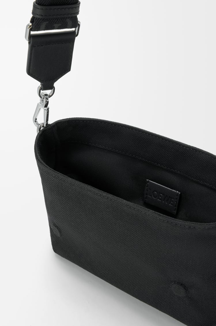 LOEWE Mini Flex messenger in canvas and suede Black
