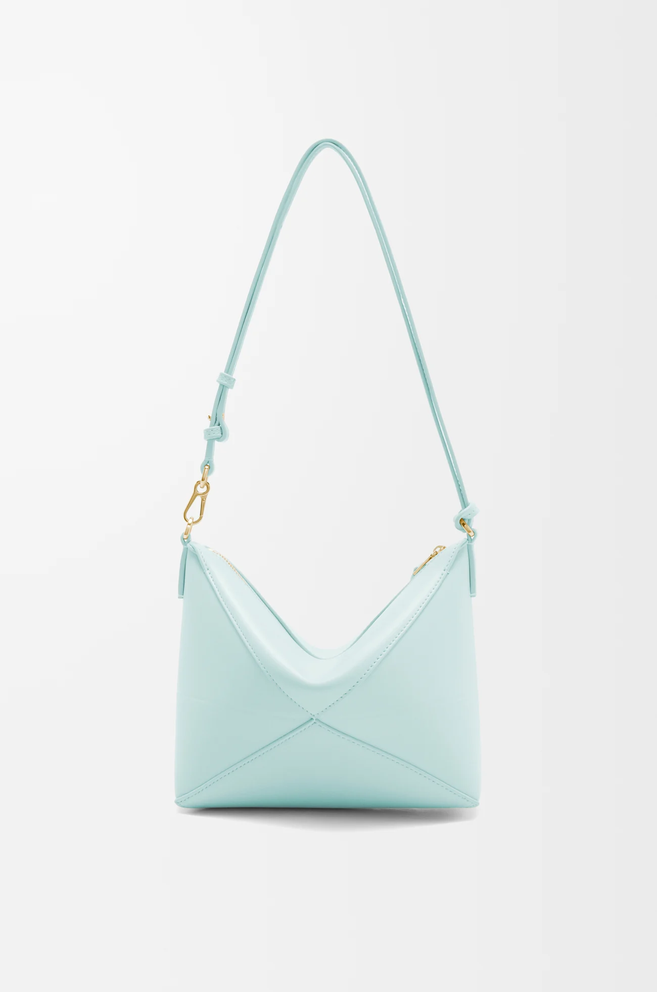 LOEWE Puzzle Fold Pouch en piel napa de ternera Azul Iceberg