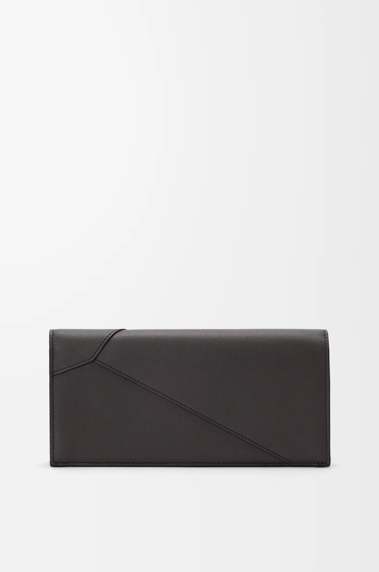 LOEWE Portefeuille long horizontal Puzzle en cuir de veau classique Gris Foncé