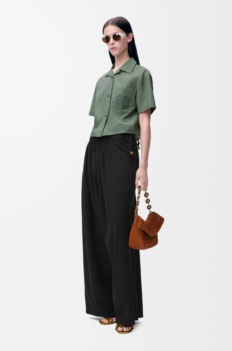 LOEWE Camisa de manga corta en mezcla algodón Salvia