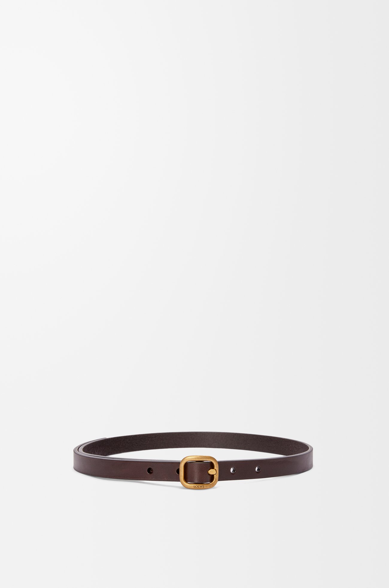 LOEWE Cinturón curvilíneo y suave en piel de ternera Marrón Oscuro