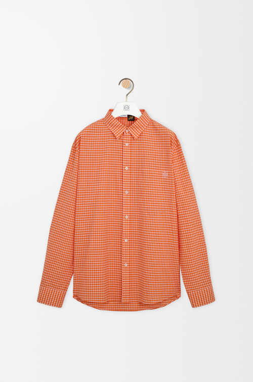 LOEWE Camisa en algodón Naranja/Blanco