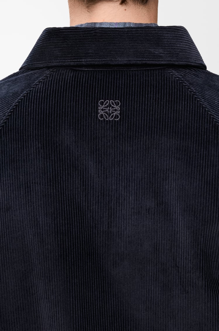 LOEWE Hybrid overshirt in cotton and wool Dark Navy Blue/Navy