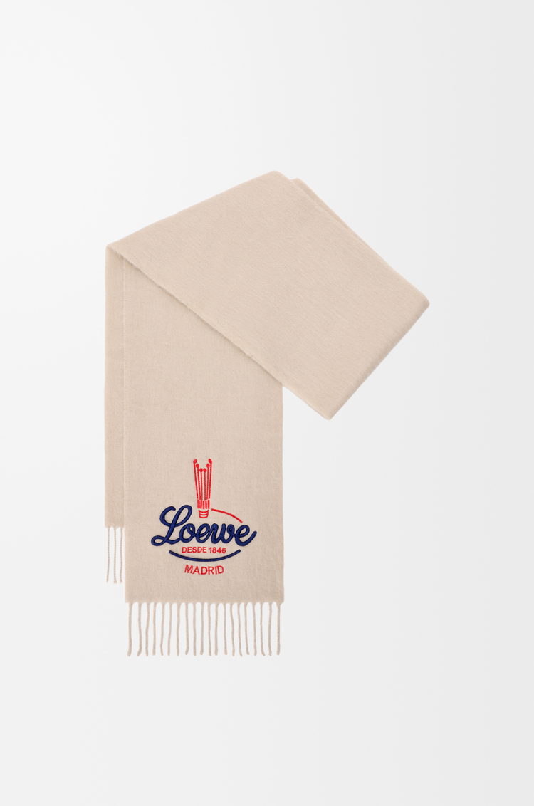 LOEWE Bufanda en alpaca Beige Claro