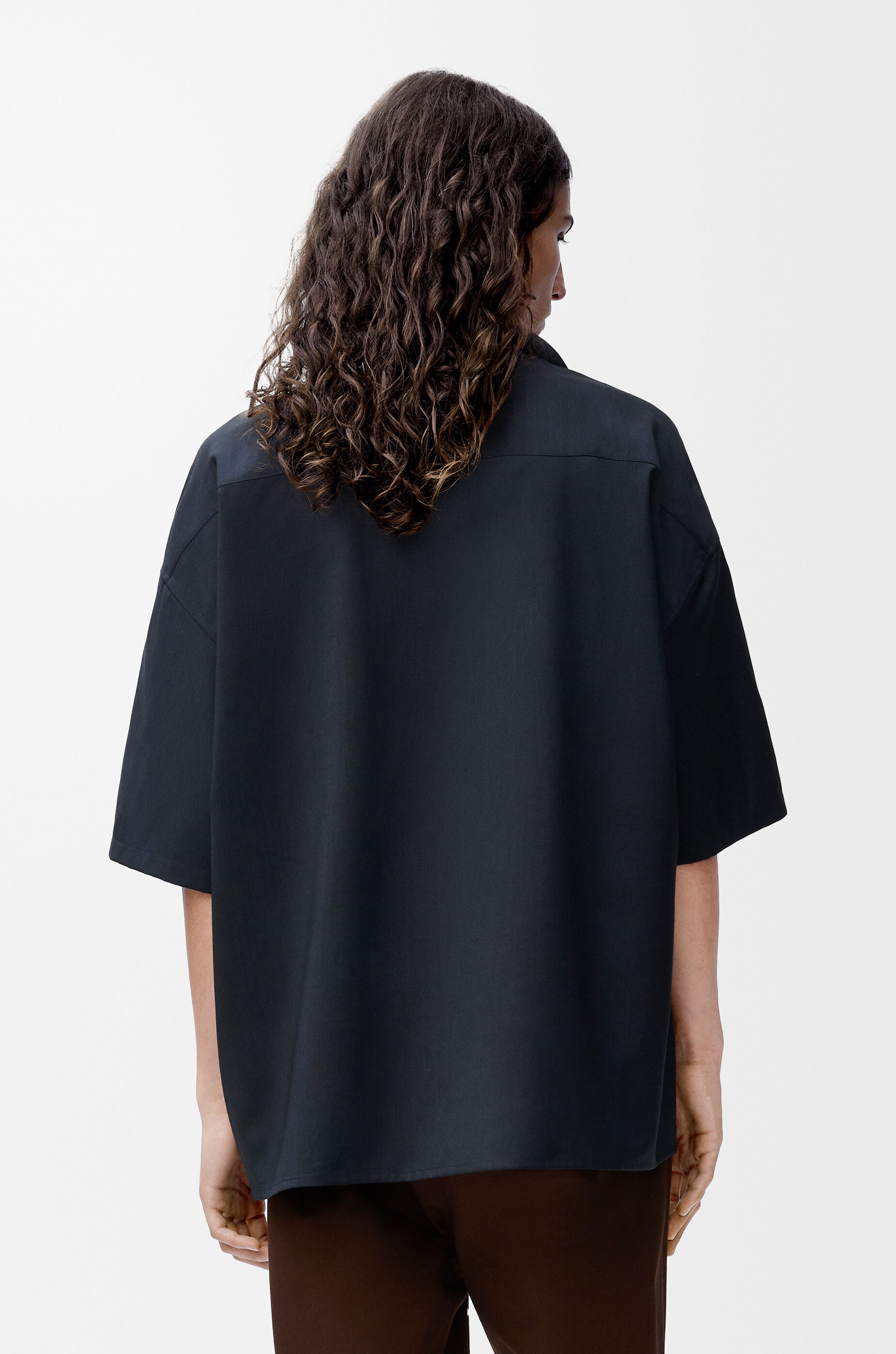 【LOEWE】SHORT SLEEVE SHIRT◆H526Y05WDE Short sleeve shirt in wool Blue - LOEWE