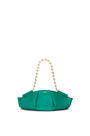 LOEWE Small Paseo bag in shiny nappa calfskin with chain Emerald Green