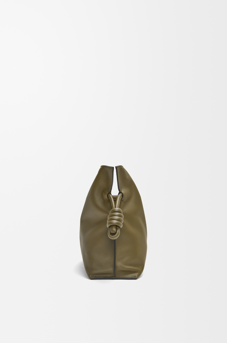 LOEWE Medium Flamenco clutch in nappa calfskin Dark Khaki