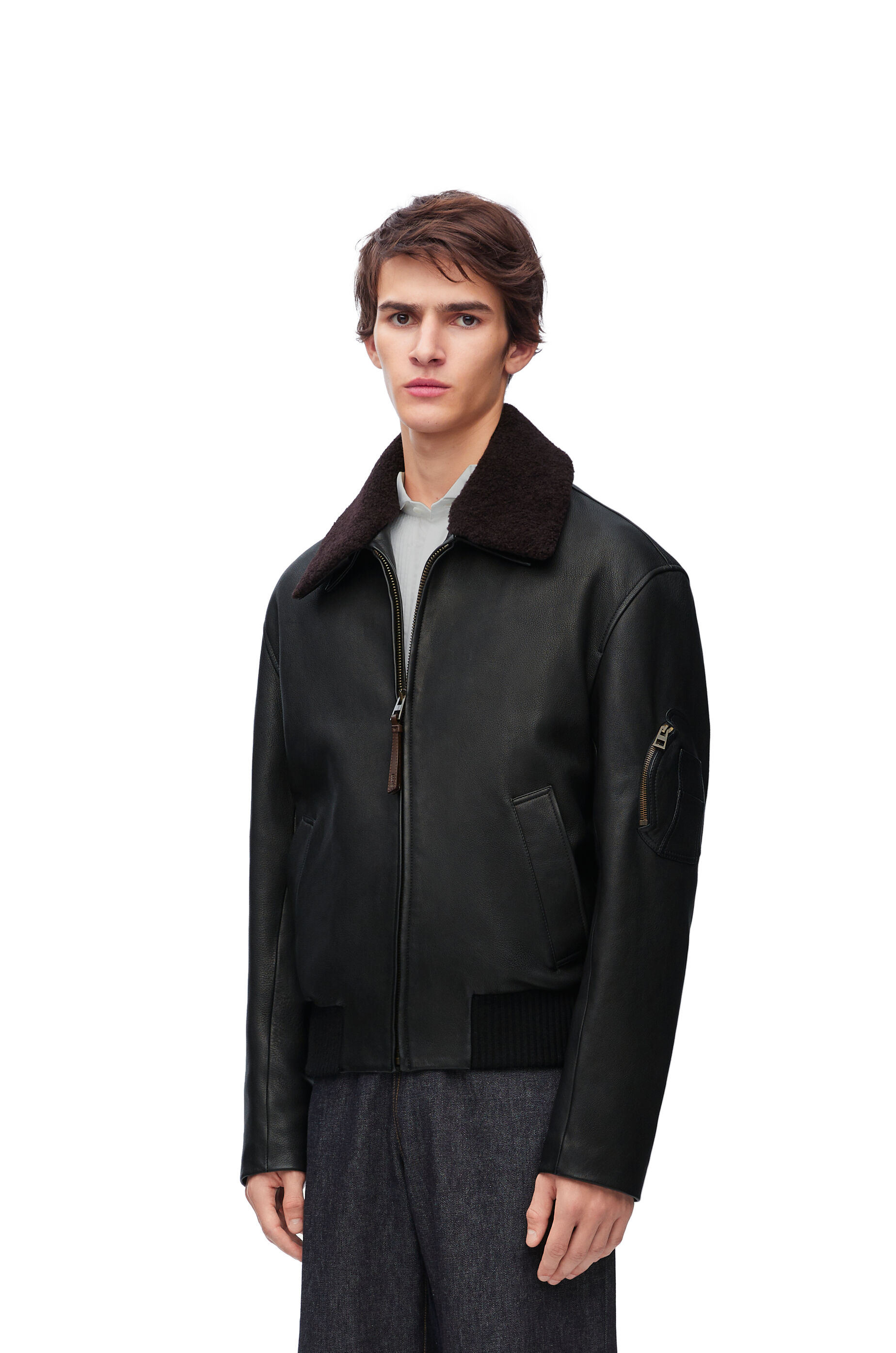 Bomber jacket in nappa lambskin