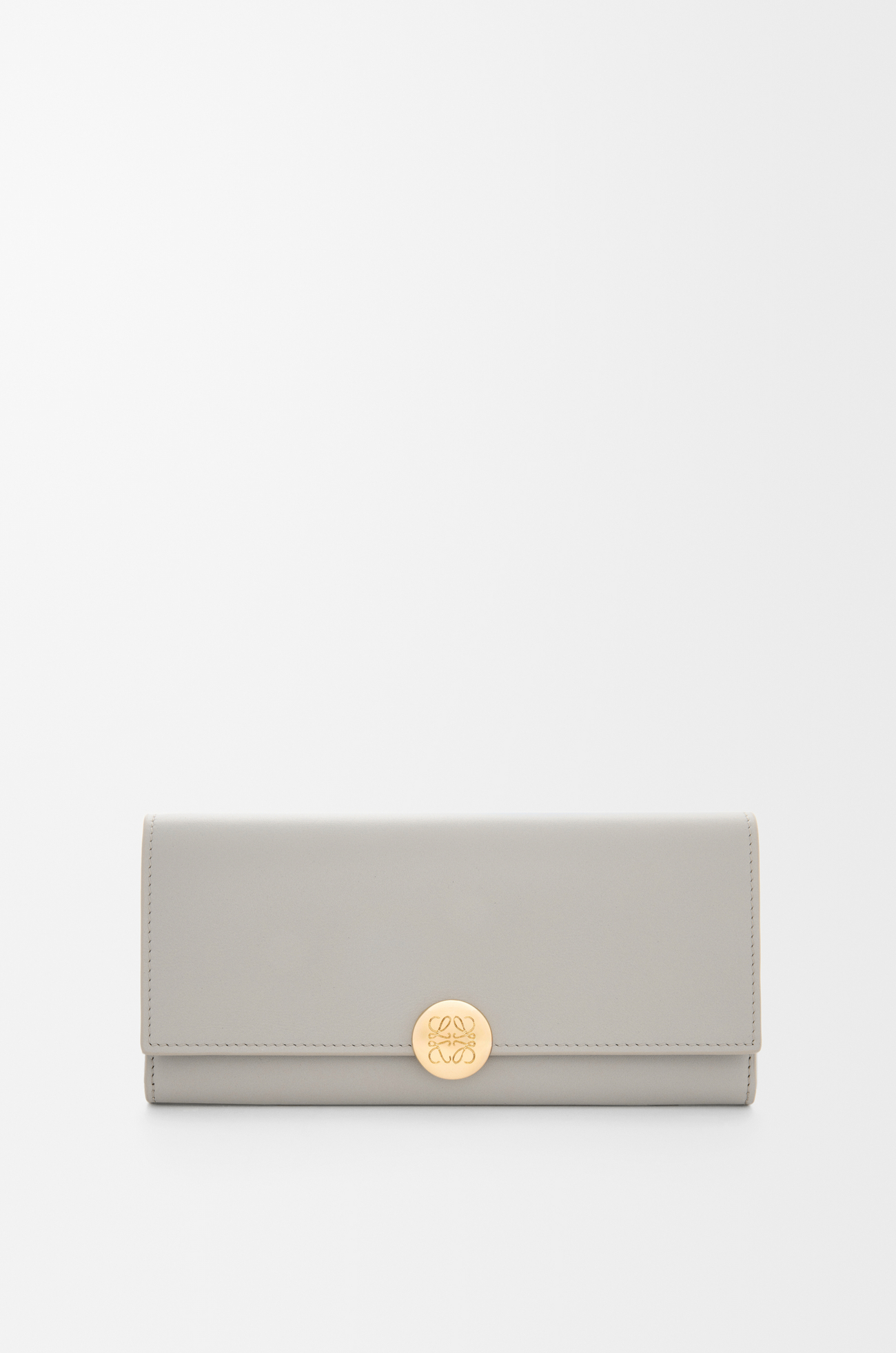 LOEWE Pebble continental wallet in shiny nappa calfskin Shell Grey
