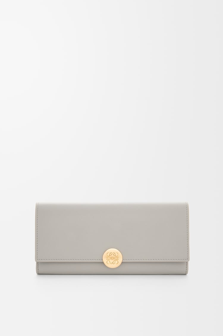 LOEWE Pebble continental wallet in shiny nappa calfskin Shell Grey
