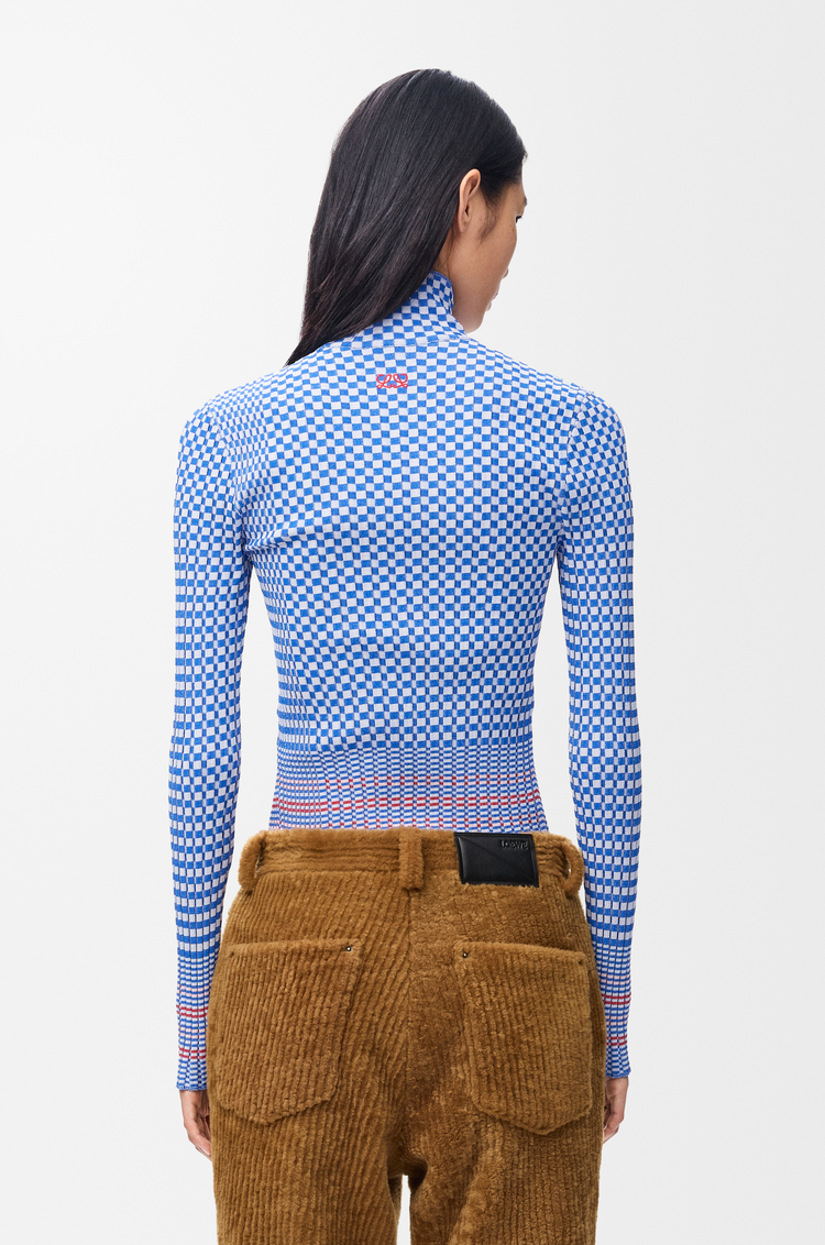LOEWE Top en mezcla de viscosa Azul/Blanco