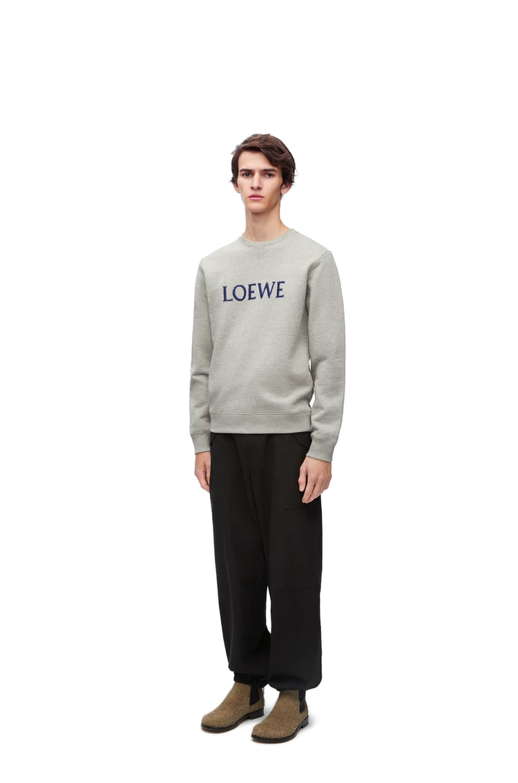 LOEWE Regular fit sweatshirt in cotton Grey Melange